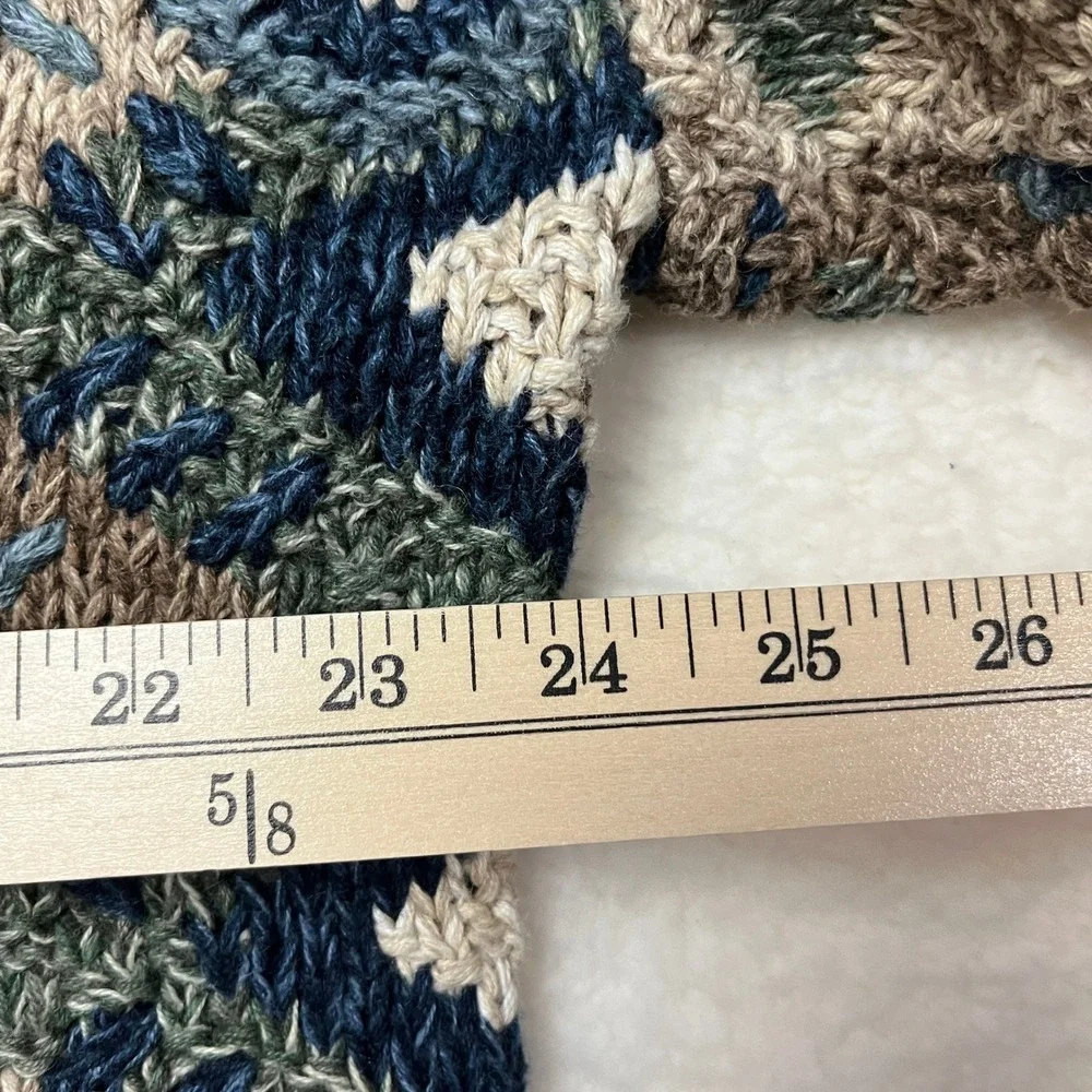 Countryside Classics Knit Sweater L G Geometric Pattern Earth Tones Hand Knitted